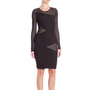 BCBGMAXARIA Tanya Mesh Long Sleeve Dress